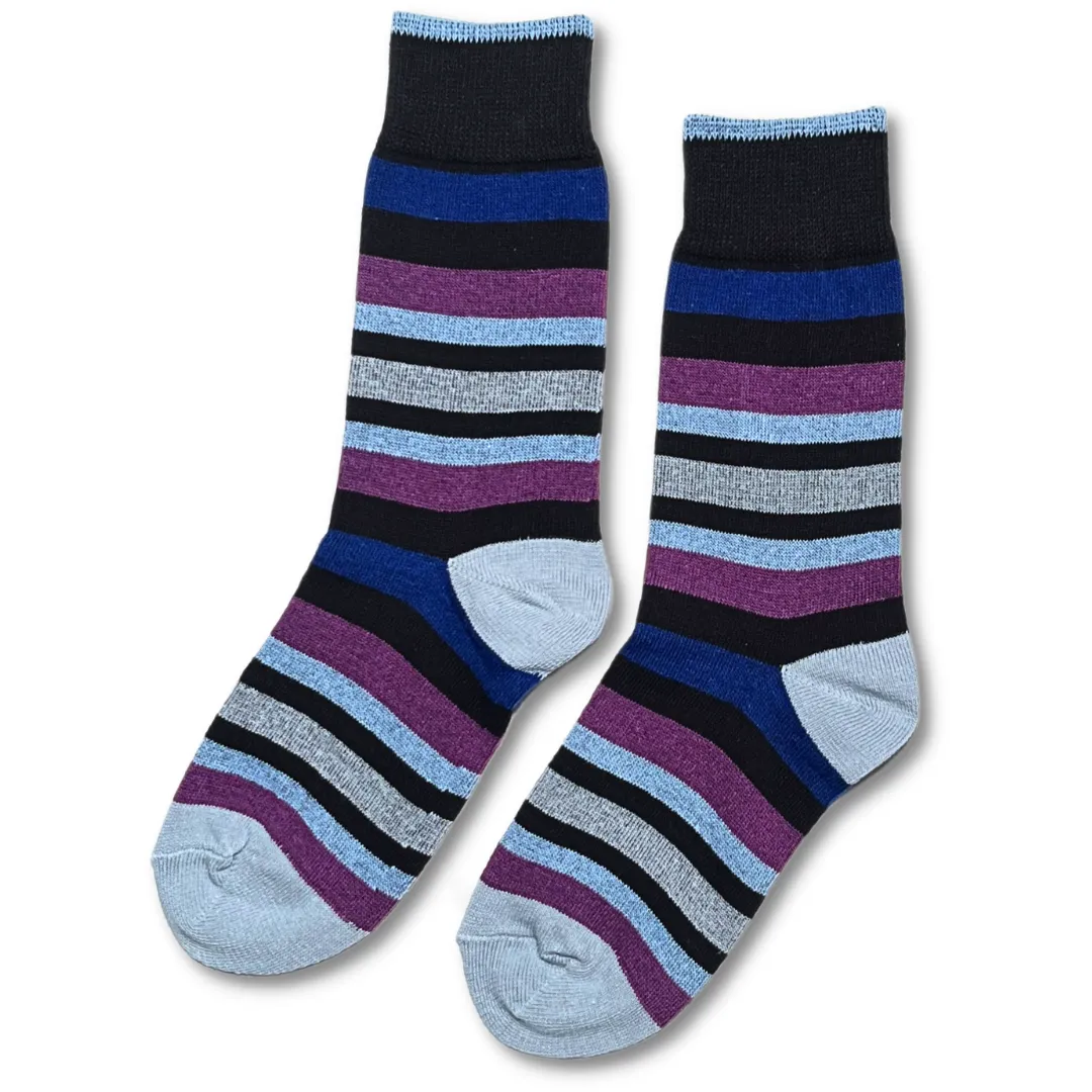 Vannucci Boys Striped Black/Blue Socks _SS1210