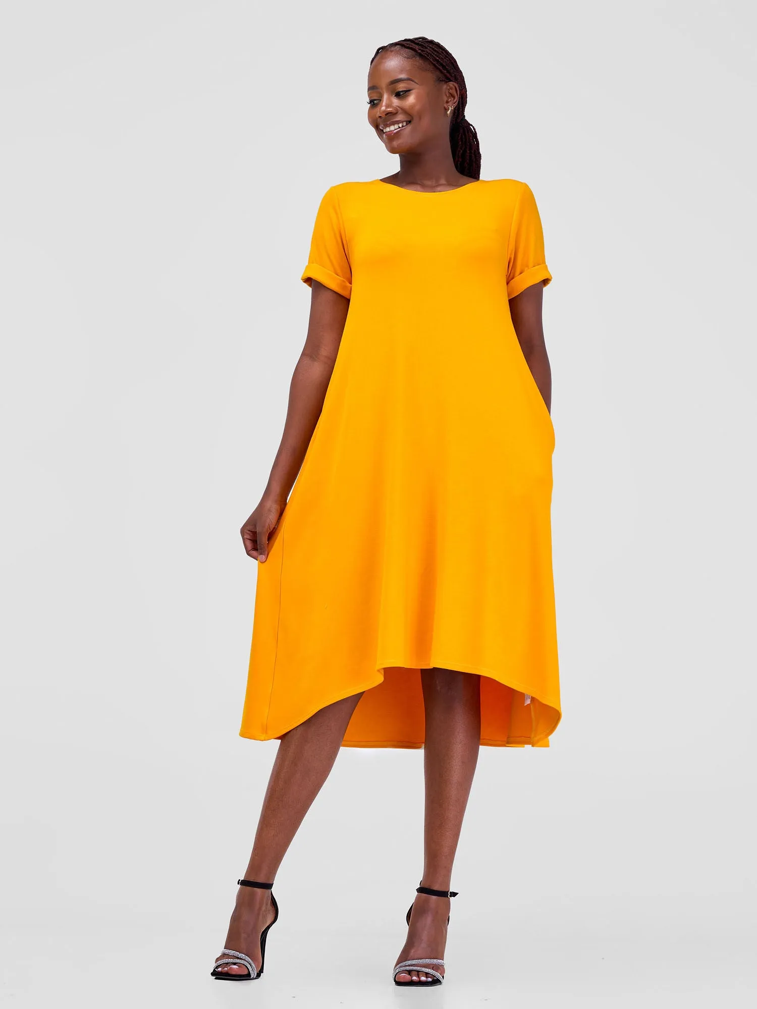 Vivo Leila Short Sleeve Tent Dress - Safron