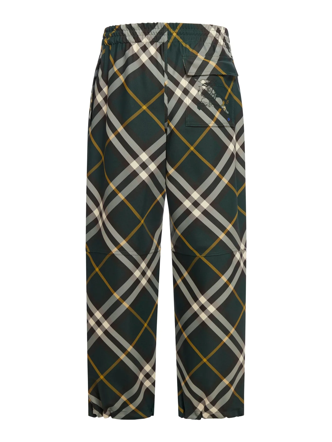 Wide-leg check trousers