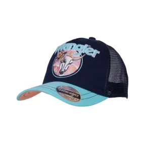 Wrangler Kids Chelsea Trucker Cap | Navy/Aqua